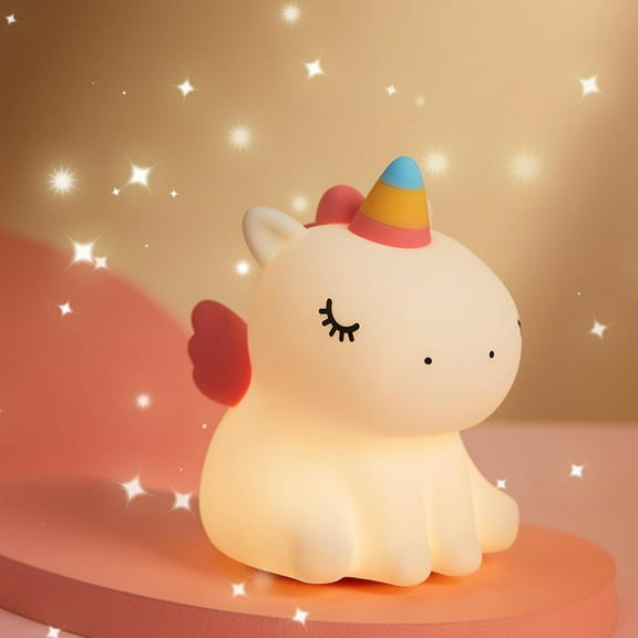 MYKOMI Unicorn Night Light for Kids - Cute Nursery Night Light, LED Squishy Unicorns Lamp, Silicone Unicorn Dimmable Light up Duck, Rechargeable Bedside Touch Lamp for Breastfeeding, Bedroom