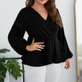 thumbnail image 6 of BSDJILFG Pajama Tops for Women Long Sleeve Plus Size Casual Leisure Wear V-Neck Chiffon Ruffle Comfy Cool Loose Fit Solid Color Henley Basic Tee Shirts Loungewear Sleepwear ,S-5XL, 6 of 9