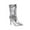 Silver, variant on Fesfesfes Riding Boots For Women Oversized Fall/Winter Slender High Heels Pointed Pleated Metal Knight Short Boots US:6(37)
