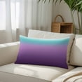 thumbnail image 3 of Teal Purple Ombre Standard Size Pillow Cover,Pillowcase Protectors with Zipper,Breathable Decorative Throw Pillow Case Cover,Modern Geometric Striped Abstract Art Pillow Shams for Couch 20x26Inch, 3 of 8