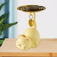 thumbnail image 2 of Cat Statue with Tray Sculpture Resin Multifunctional Cute Table Centerpiece Cat Sculpture Key Holder Art Figurine for Party Living Room Cafe Yellow, 2 of 9