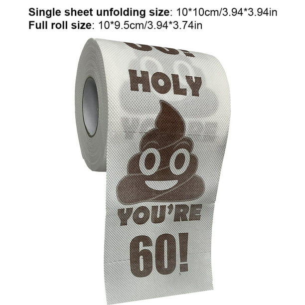 Peggybuy Poop Printed Toilet Roll Birthday Gifts for Women and Men (60th  birthday) 