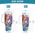 thumbnail image 3 of Unicorn with Stars Tumbler with Handle and Straw Insulated Travel Mug Reusable Stainless Steel Water Bottle 40 oz, 3 of 8