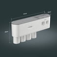 thumbnail image 2 of Toothbrush Holders for Bathrooms,Automatic Toothpaste Dispenser Wall Mounted Toothbrush Holder with 6 Toothbrush Slots and 4 Cup, 2 of 6