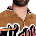 thumbnail image 5 of Thanksgiving Font Men's Short Sleeve Printed Button Down Beach Shirt Casual Summer Unisex Tops with Spread Collar, 5 of 6