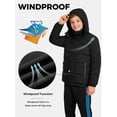 thumbnail image 3 of Wantdo Boy's Winter Coat Padded Puffer Jacket Windproof Winter Jacket Pure Black 18/20, 3 of 8