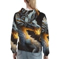 thumbnail image 7 of Haiem Golden White Fire Dragon for Women's Fashion Hoodies & Sweatshirts with Kangaroo Pocket,Hooded Sweatshirt with Eye-catching Drawstrings-Large, 7 of 7