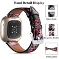 thumbnail image 2 of Compatible with Fitbit Sense and Fitbit Versa 3 Bands for Women Girls, Top Grain Leather Band Pattern Wristband for Fitbit Sense & Versa 3 Smartwatch, 2 of 4