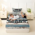 thumbnail image 4 of Manfei Retro Camper Twin Sheets,Rustic Farmhouse Cabin Bedding,Brown Blue,3 Pieces,1 Fitted Sheet and 1 Pillowcase, 4 of 6