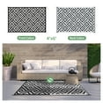 thumbnail image 4 of DEORAB Outdoor Rugs Waterproof Plastic Straw Mat 4'x6' Reversible for RV Patio Deck Beach Black & White, 4 of 9