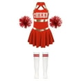 thumbnail image 6 of iiniim Kids Girls Cheer Leader Dance Cheerleading Uniform Dress with Pom Pom Socks Party Red B 6, 6 of 7