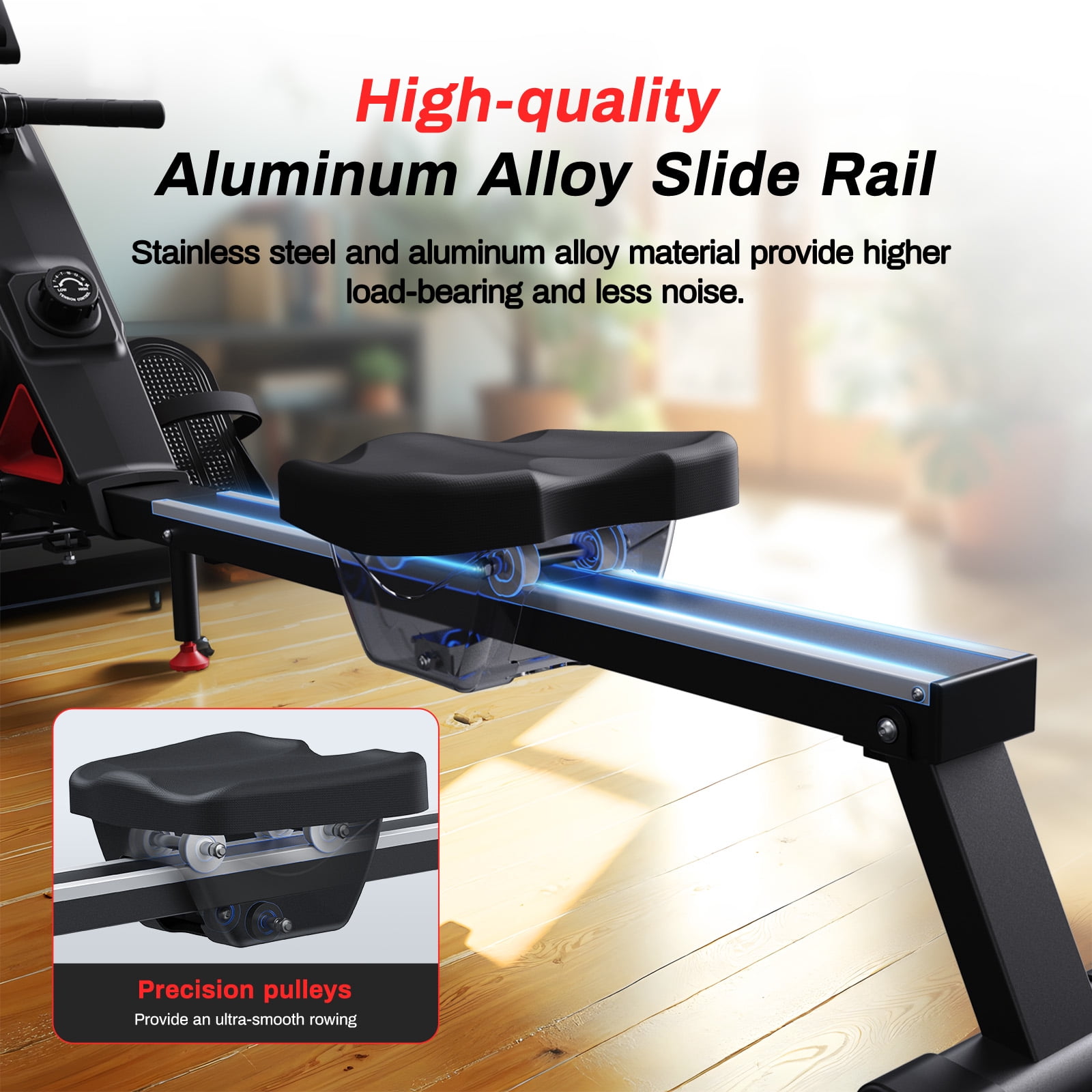 MERACH Magnetic Rowing Machines 350lbs Weight Capacity, Indoor Foldable with 16 Levels Resistance for Home Workout