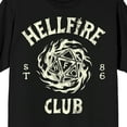 thumbnail image 2 of Stranger Things Hellfire Club Flaming Die on Black Short Sleeve Adult T-Shirt-XXL, 2 of 3