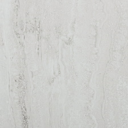 Dundee Deco Peel and Stick Vinyl Flooring, Ivory Faux Marble Patina Vinyl Floor Tiles, 12" x 24" each, 56-pack/108 sq.ft.