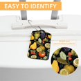 thumbnail image 3 of Square PU Leather Luggage Tags - 2 Pack with Privacy Cover and Stainless Steel Ring - Suitable for Travel, Backpack, Handbag - Suitcase Tags, Travel Tag Fruit, 3 of 7