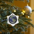 thumbnail image 7 of 3drose, Solar System - Western Hemisphere of the Earth, 3 inch Snowflake Porcelain Ornament, 7 of 7