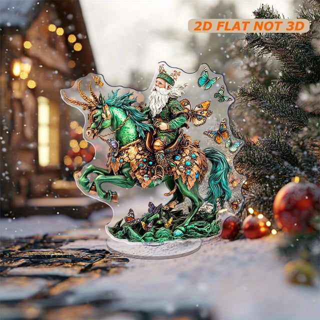 Rotatable acrylic ornament featuring a whimsical dwarf celebrating St. Patrick's Day with a stunning beauty in a festive design