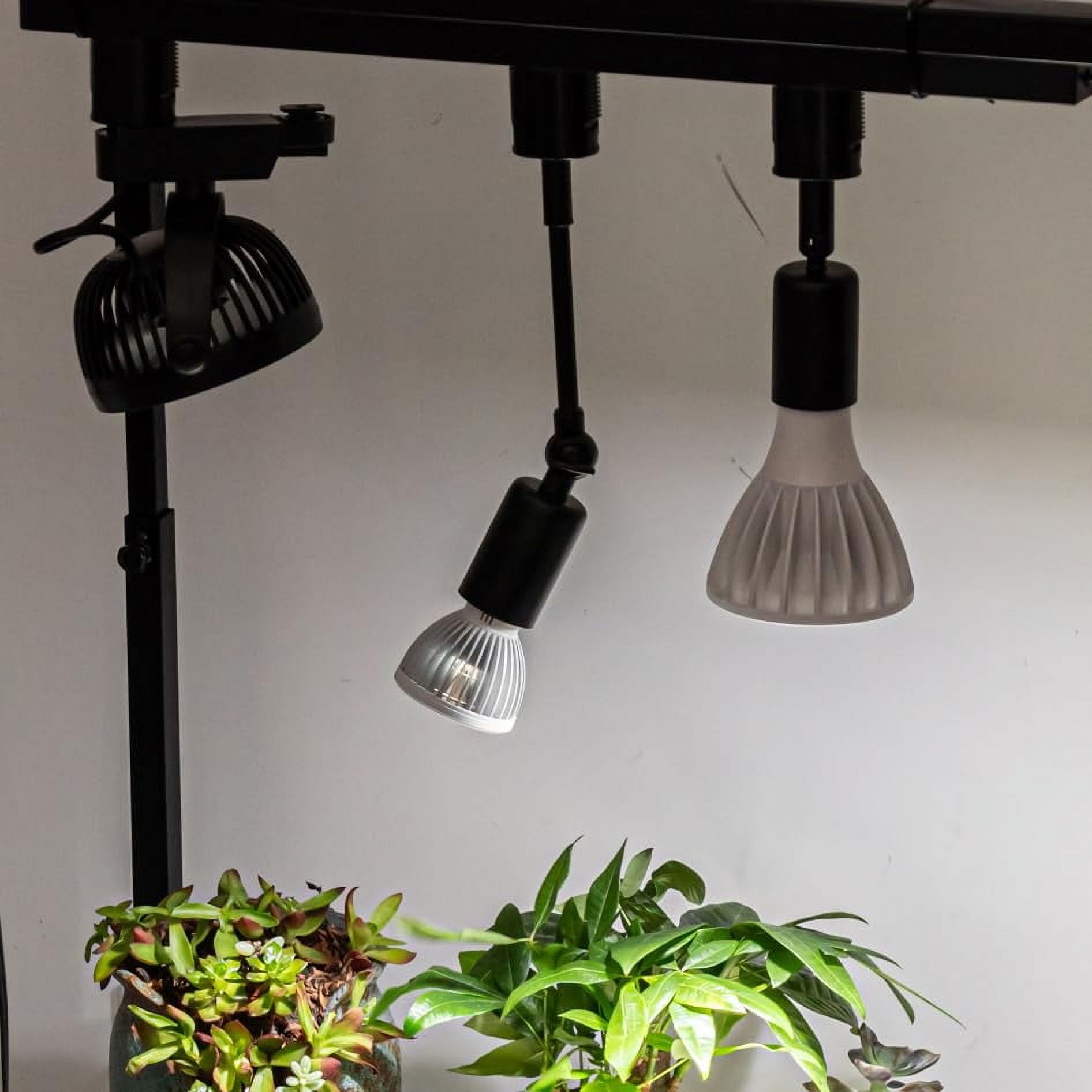 KAYYELAMP Set of Three Black Simple Track Light H-Type E26 Base Adjustable Angle Mini Track Head Lighting for Plants Shelf Kitchen Wall Painting Counter(No Bulb, Track)