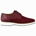 thumbnail image 5 of LIBERTYZENO Mens Casual Shoes Textile And Lizard Print Leather Lace-Up Oxford Casual Shoes For Mens Gutta Burgundy 10.5, 5 of 7