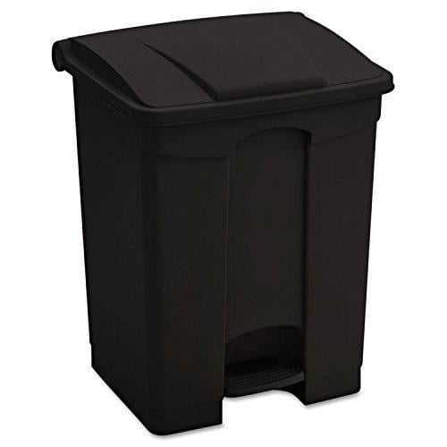 Safco 9922Bl Large Capacity Plastic Step-On Receptacle 17Gal Black