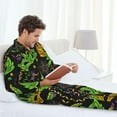 thumbnail image 6 of Susaid Carnival Mardi Gras3 Print Men's Long Sleeve Pajama Set, Two-Piece Button-Down Loungewear PJs Set, Comfortable Sleepwear for Relaxation-Medium, 6 of 7