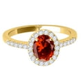 thumbnail image 2 of Aonejewelry 2.45 Ct. Ttw Diamond and Oval Shaped Garnet Ring in 10K Yellow Gold, 2 of 4