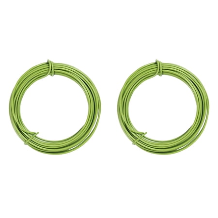 BERTDOMD 2-Pack 10M Bendable Iron Wire 2.5mm Thick Metal Wire for Garden Plants Climbing Frames Pergola Support Flower Crafting Green