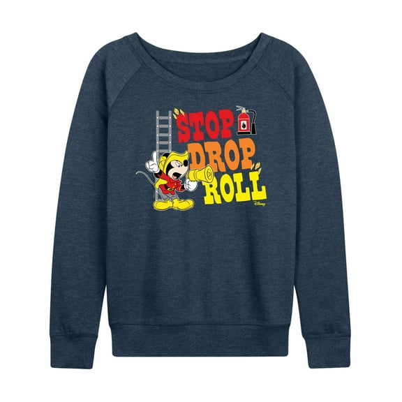 Disney - Firefighter Mickey - Stop, Drop, & Roll - Women's Lightweight French Terry Long Sleeve Shirt