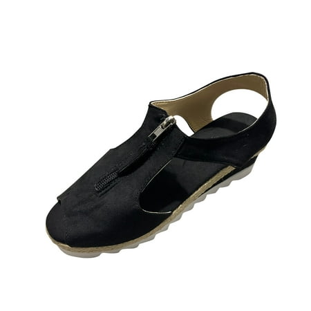 

Babysbule Womens Clearance Sandals 2021 Summer Fish Mouth Wedge Sandals Plus Size Women s Shoes Platform Shoes