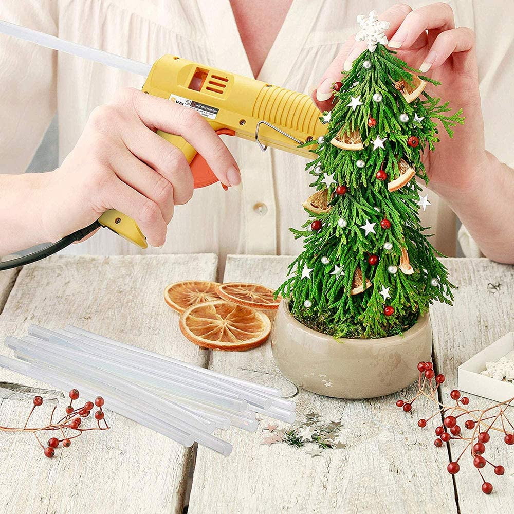 FireBee Large Hot Glue Sticks 50 Pcs Full Size Clear for Big Hot Glue Guns 8" Long 0.43" Diameter