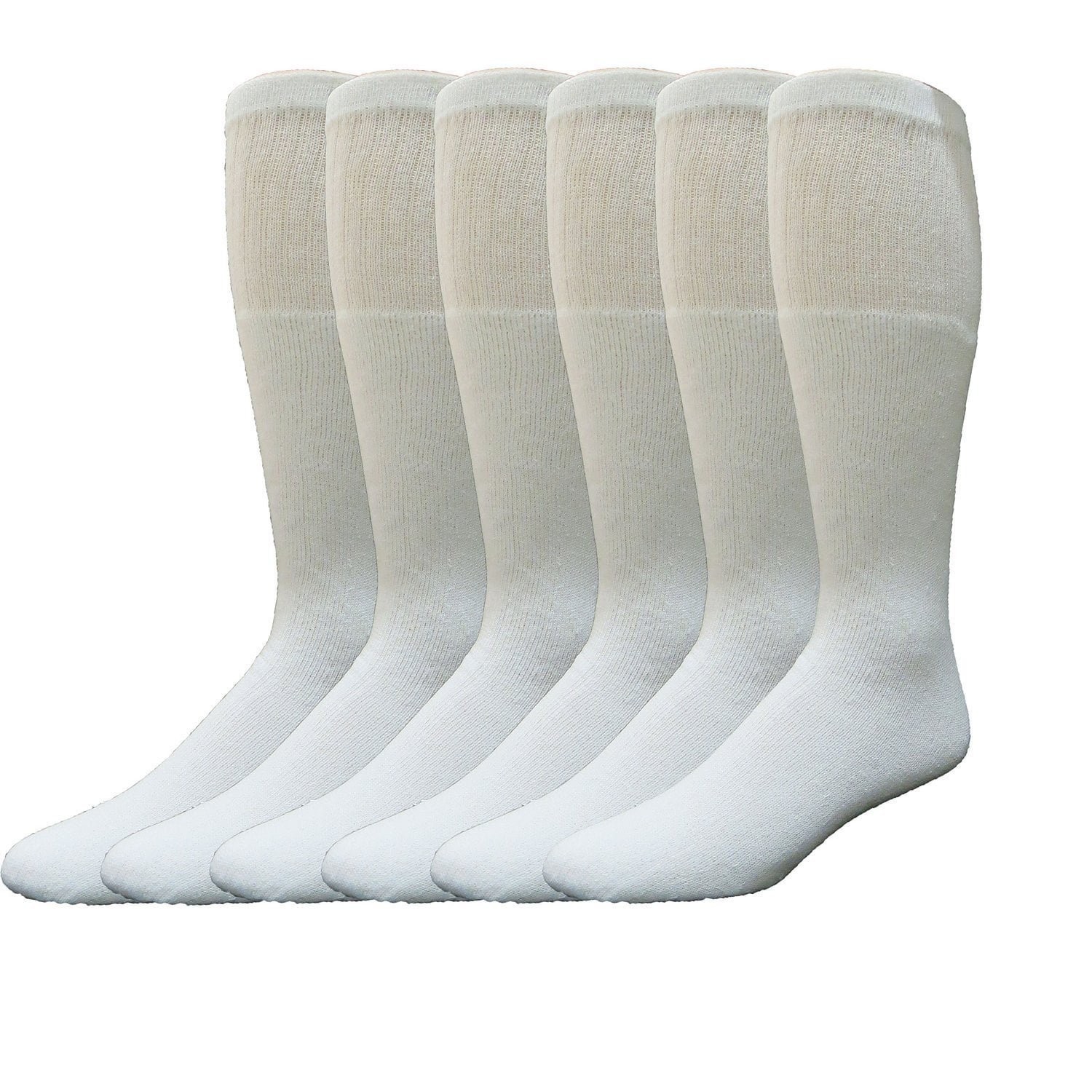 Yacht & Smith Yacht & Smith 6 Pairs of Men's Long Tube Socks, White