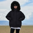 thumbnail image 5 of Crunowin Women Fashion Coat, Windproof Cotton Padded Solid Color Long Sleeve Zipper Faux Fur Hooded Winter Parka Coat Black M, 5 of 5