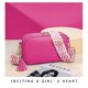 thumbnail image 5 of Bolso bandolera pequeño de PU de gran capacidad para niñas con un solo hombro, color rojo rosa, 5 of 5