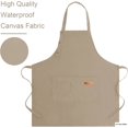 thumbnail image 3 of ONEKISS Aprons with Pockets Canvas Cotton Waterproof Cooking Apron for Men & Women, Adjustable Straps, One Size Fits Most, 3 of 7