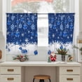 thumbnail image 6 of Navy Blue Christmas Sheer Curtains 54 Inches Long, Weeping Xmas Ball Snowflake Winter Light Filtering Window Curtains for Living Room, Rod Pocket Voile Sheer Curtain Drapes, 52"Wx54"L, 2 Panels, 6 of 9