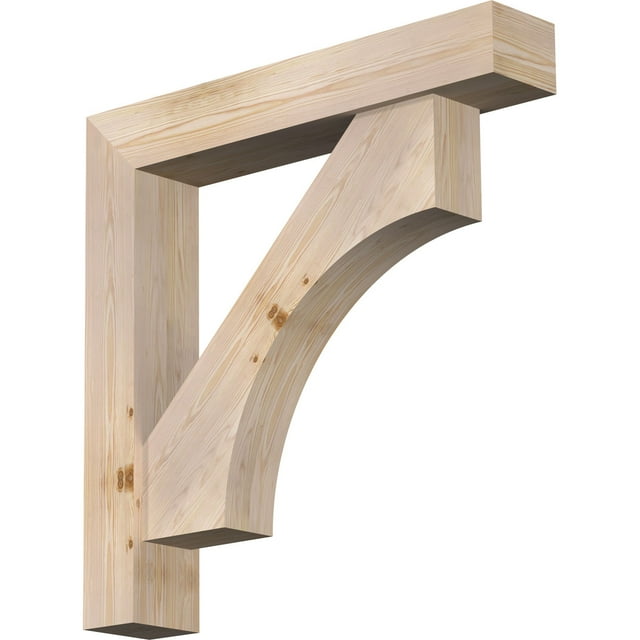 Ekena Millwork 7 1/2"W x 42"D x 42"H Westlake Block Smooth Bracket w/ Offset Brace, Douglas Fir
