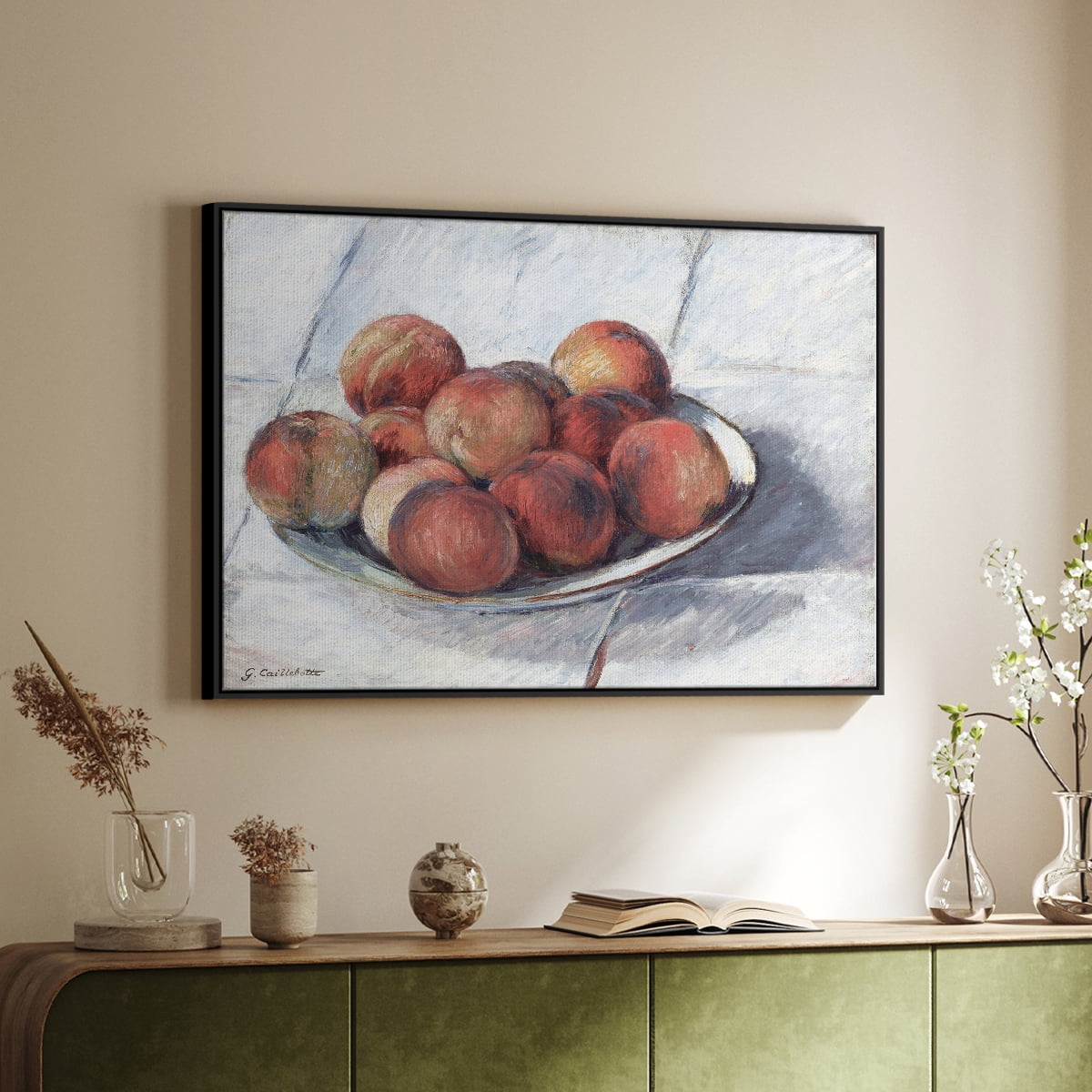 Vintage Botanical Print-XLVI By Wexford Home Framed in Black Wood Gallery Wrapped Canvas 25 in. x 37 in.
