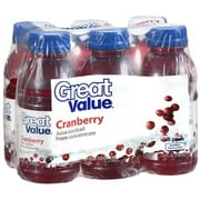 Great Value Cranberry Juice Cocktail, 10 Fl. Oz., 6 Count