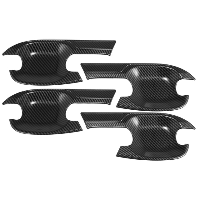 1 Juego Unique Bargains Coche Exterior Puerta Manija Copa Carbono Fibra Negro Brillo