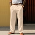 thumbnail image 2 of Garbnen Men's Linen Pants Straight Leg Elastic Waist Baggy Mens Trousers Spring Summer Beach Mens Casual Pant with Pockets, 2 of 4