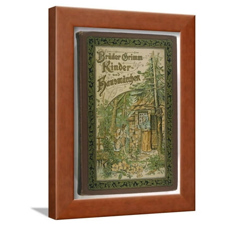 Her Cottage - Hansel and Gretel are Invited into Her Cottage by the Evil Witch Framed Print Wall Art By V.p. Mohn