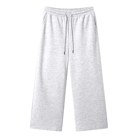 Dwelliawo Mens Baggy Sweatpants Wide Leg Premium Lightweight Drawstring Pants Breathable Cotton Lounge Joggers with Pockets White 3xL