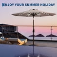 thumbnail image 7 of 9FT Outdoor Patio Market Umbrella with 32 Solar LED Lights – Tilt & Crank Adjustment, 8 Sturdy Ribs, Waterproof UV-Resistant Sunshade for Pool, Deck & Backyard, 7 of 7