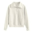 thumbnail image 1 of WEAIXIMIUNG Sweatshirts à Col Rond pour Femmes Graphique Automne Demi-Zip Hoodie Manches Longues Col Large, 1 of 5