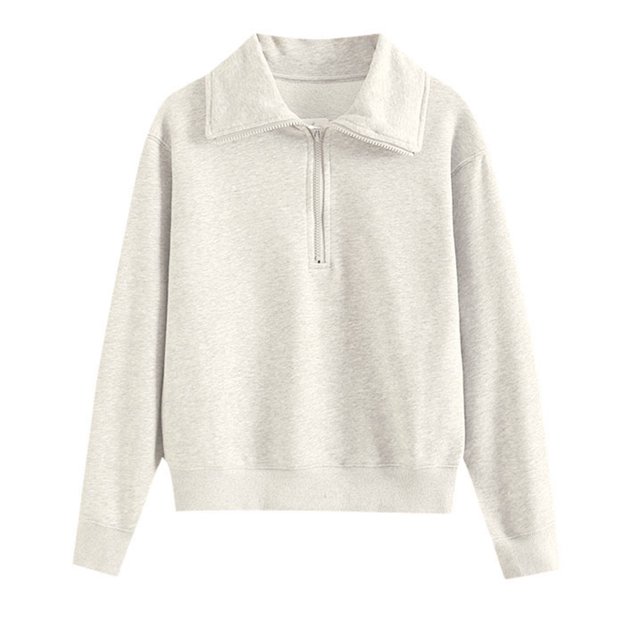 WEAIXIMIUNG Sweatshirts à Col Rond pour Femmes Graphique Automne Demi-Zip Hoodie Manches Longues Col Large