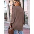 thumbnail image 4 of Womens Oversized Cardigan Soft Knit Cardigan Sweater with Pockets Khaki XXL, 4 of 6