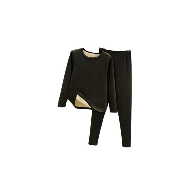 Jumpingount Conjunto de ropa interior térmica para mujer, calzoncillos largos cómodos para clima frío y cálido, ropa interior de cuello de Color Ropa interior Negro 2XL Jumpingount AP013725-15