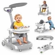 YUCHANG 4 in 1 Baby Walker with Wheels,Push Walker With Music Activity,Foldable and Height Adjustable