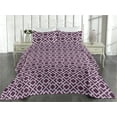 thumbnail image 2 of Ambesonne Abstract Quilted Bedspread Set 3 Pcs, Squares Pattern Winery Art, King, Purple Lilac, 2 of 4