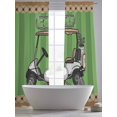 thumbnail image 6 of Sheer Curtains 84 Inches Long, Golf Balls Light Filtering Window Curtains for Living Room/Bedroom, Green Sports Art Truck Brown Lattice Rod Pocket Voile Sheer Curtain Drapes, 52"W x 84"L, 2 Panels, 6 of 8